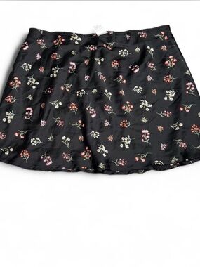 No Boundaries Black Floral Mini Skirt